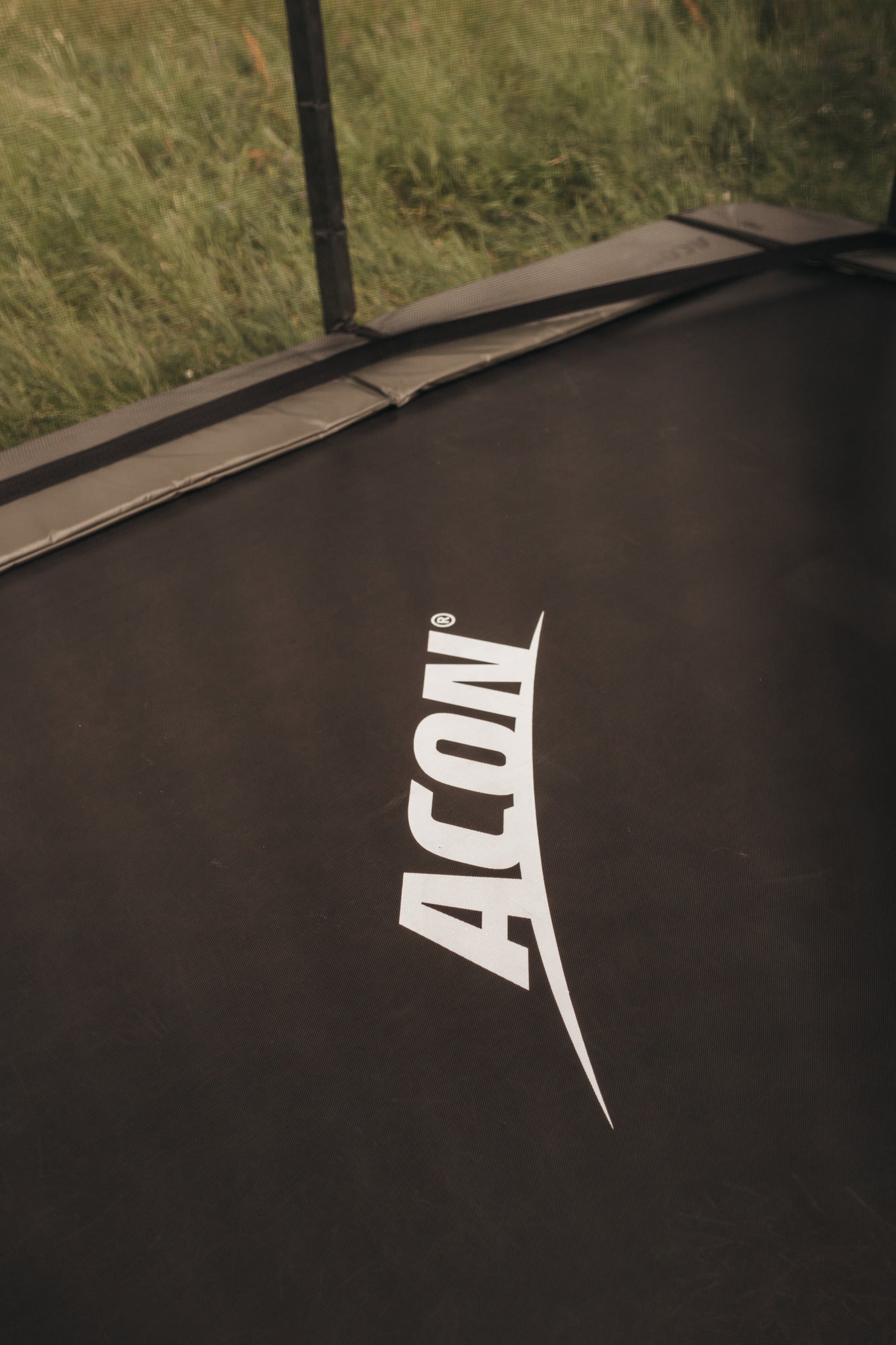 A closeup of a rectangular trampoline by ACON