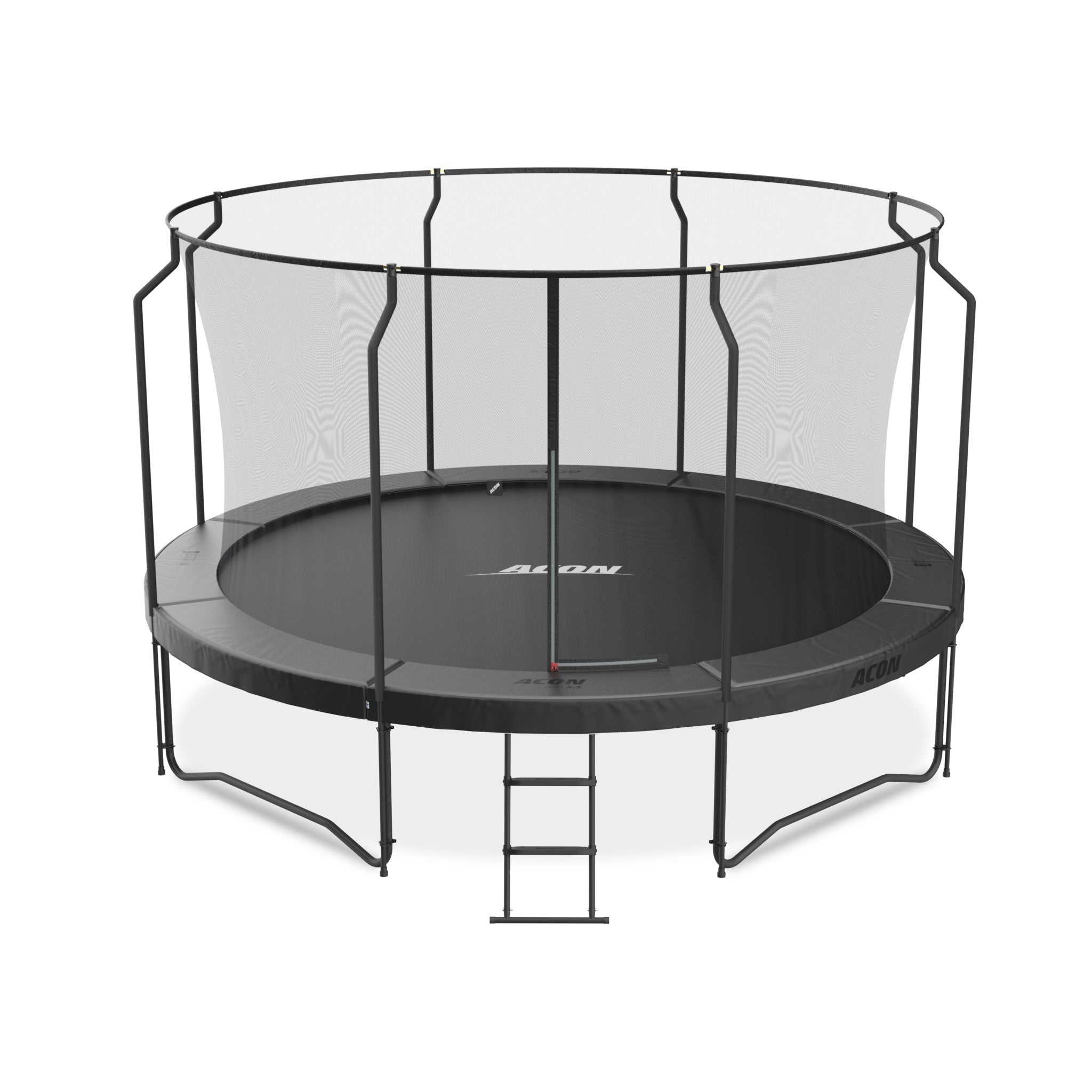 ACON Air 14ft Trampoline with Premium Net, Black.