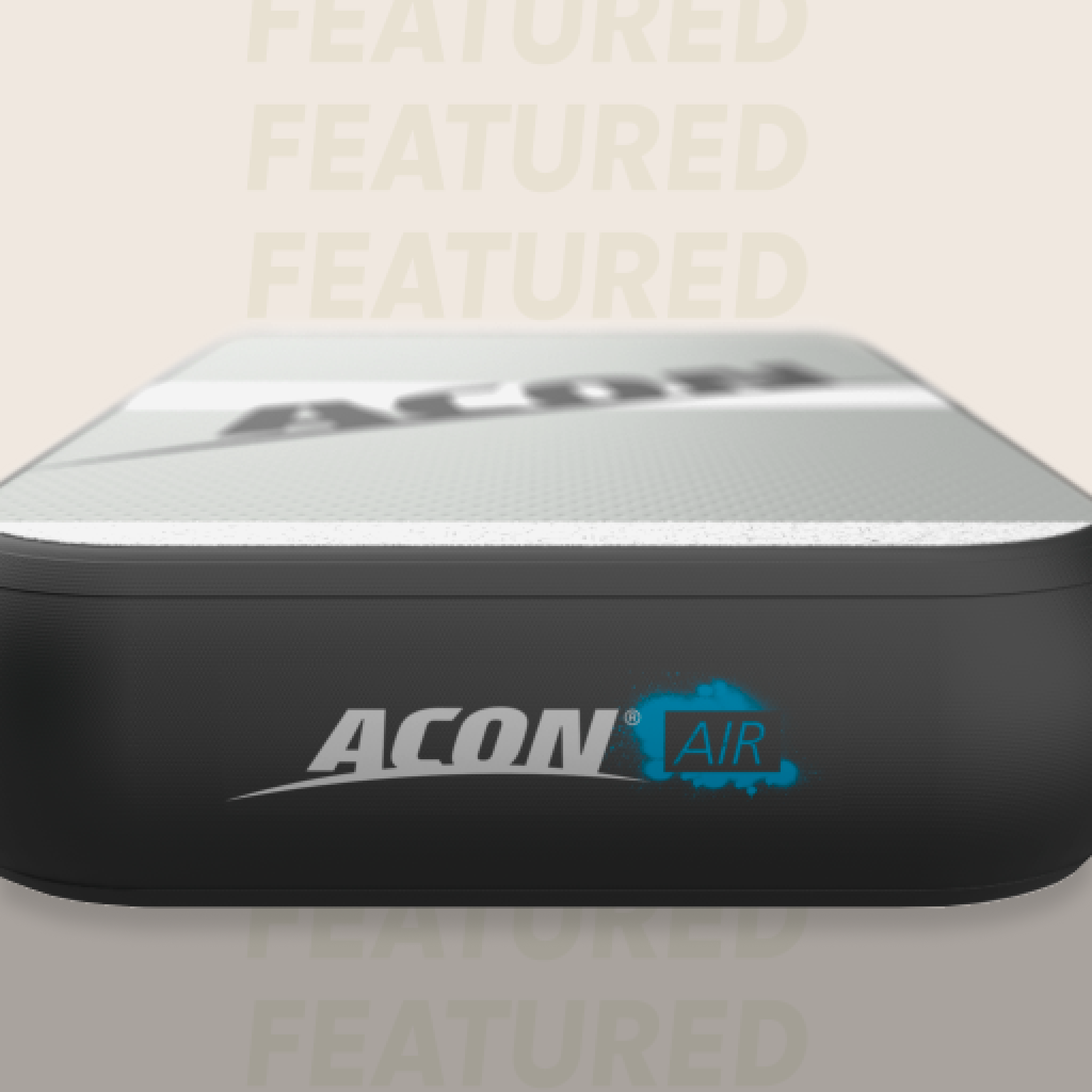 A closeup about Acon airblock. Text FEATURED on the background.