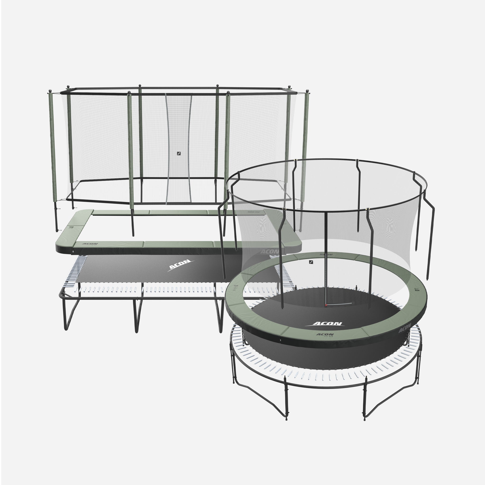 Blow-up images of ACON Air rectangular and round trampolines