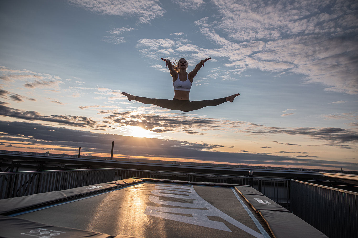 Jumping jack on a trampoline
