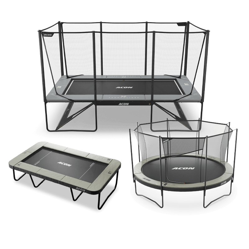 Acon trampoline models X, HD and Air.