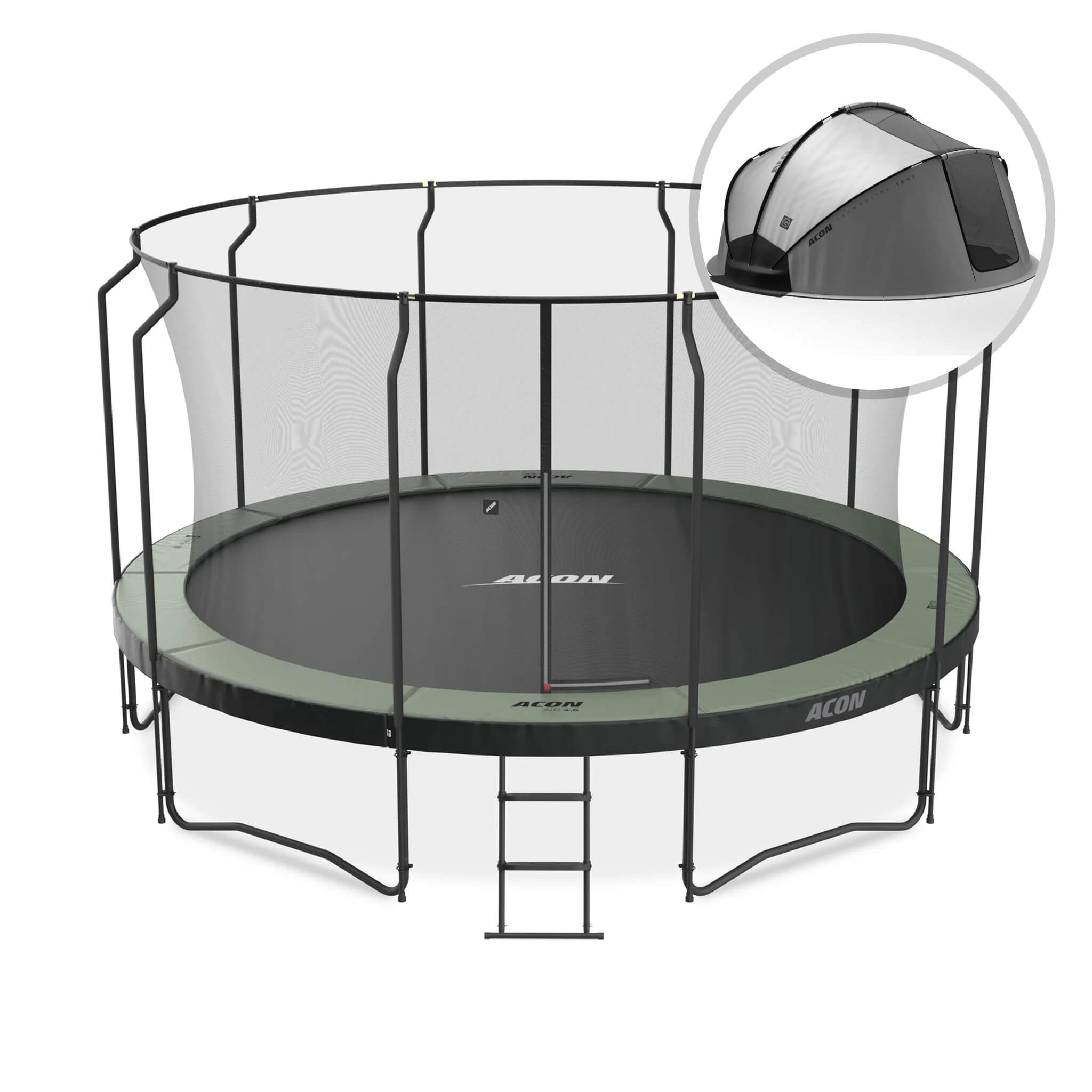 ACON Air 4,6m Trampoline with Premium Enclosure and ladder.