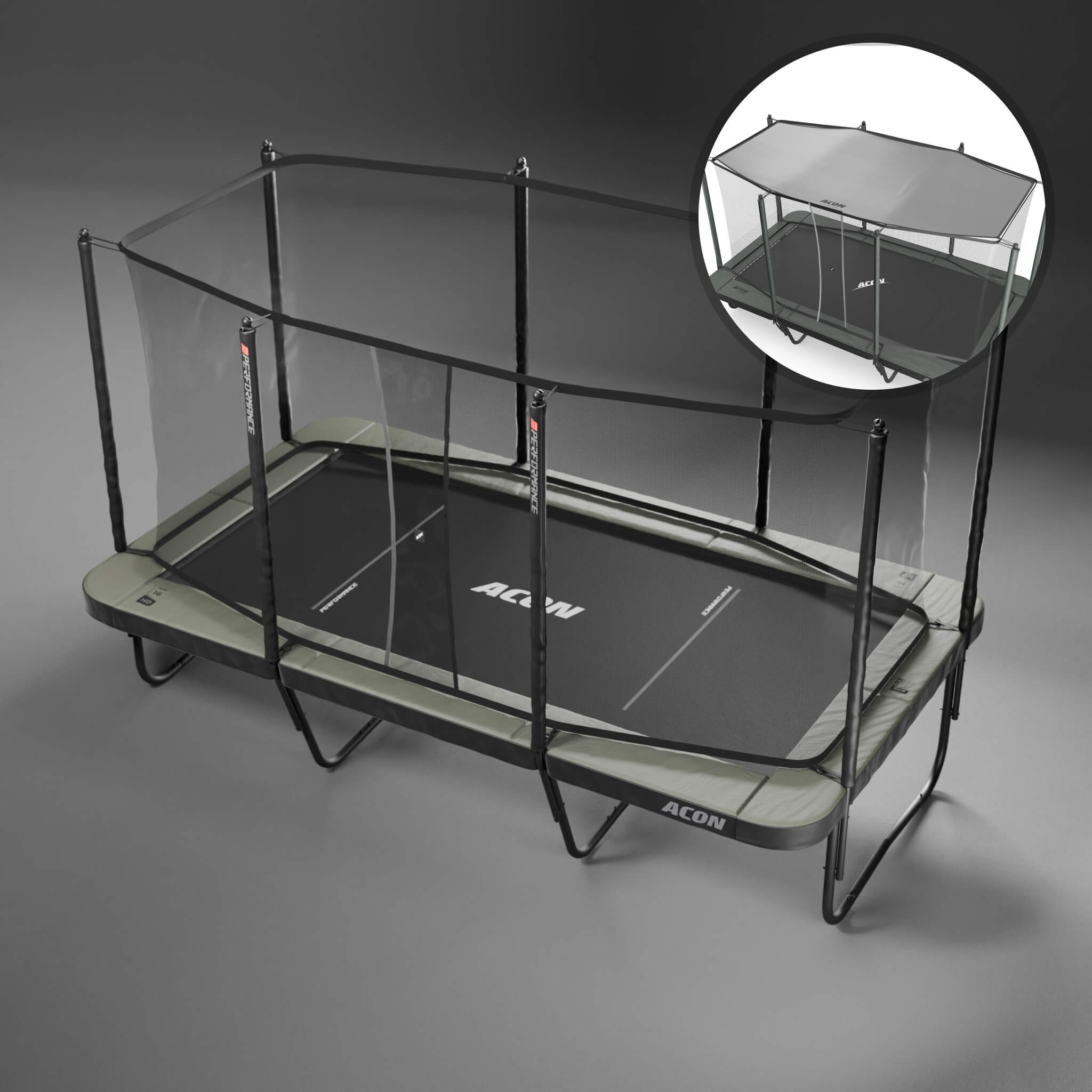 ACON 16 HD PRO Trampoline with Safety Net, ladder and Performance Springs + Shade