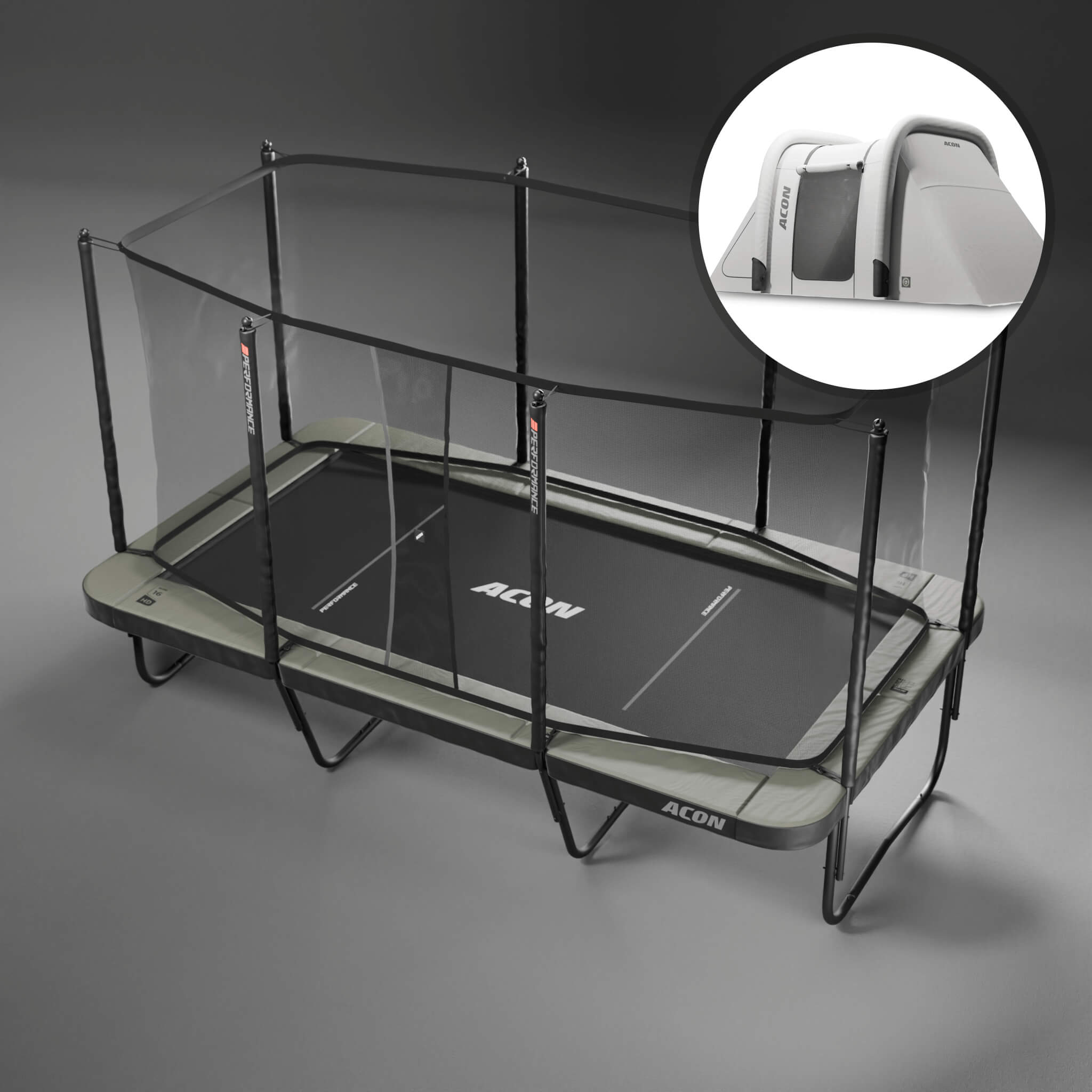 ACON 16 HD PRO Trampoline with Safety Net, ladder and Performance Springs.
