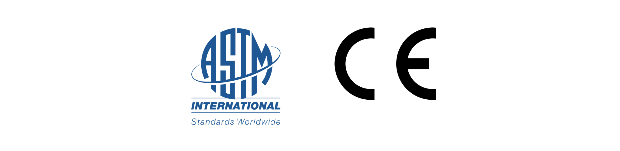 ASTM and CE Certification marks.