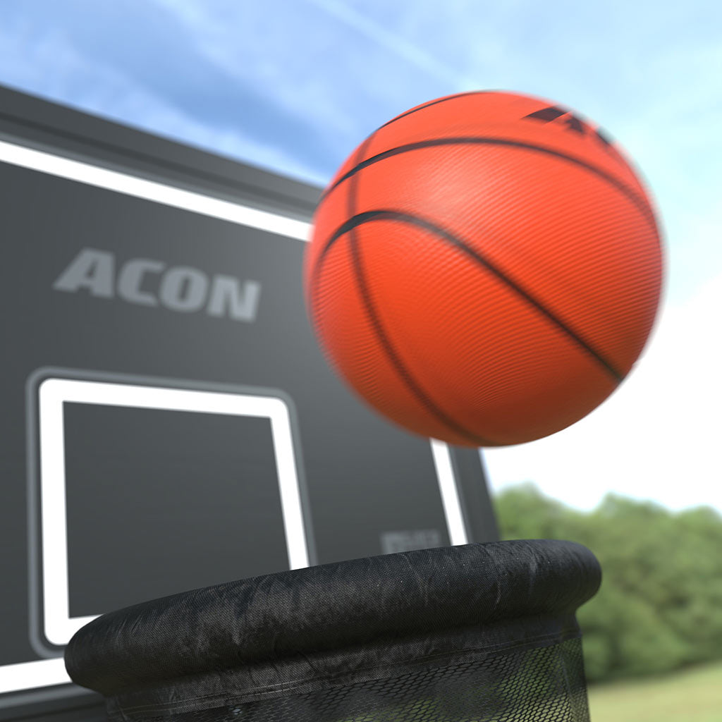 Trampoline basketball hoop