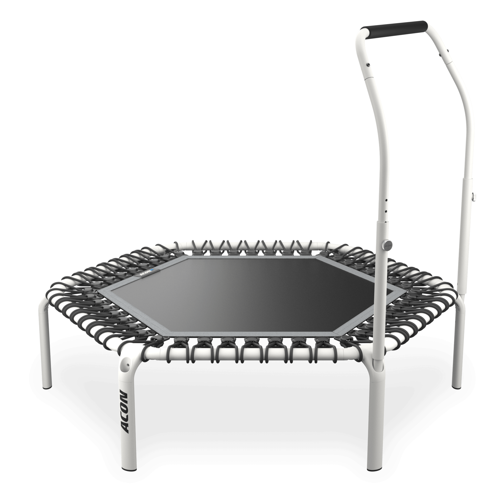 ACON Fit 1,14 m Hexagon Rebounder with Active Handlebar, white.
