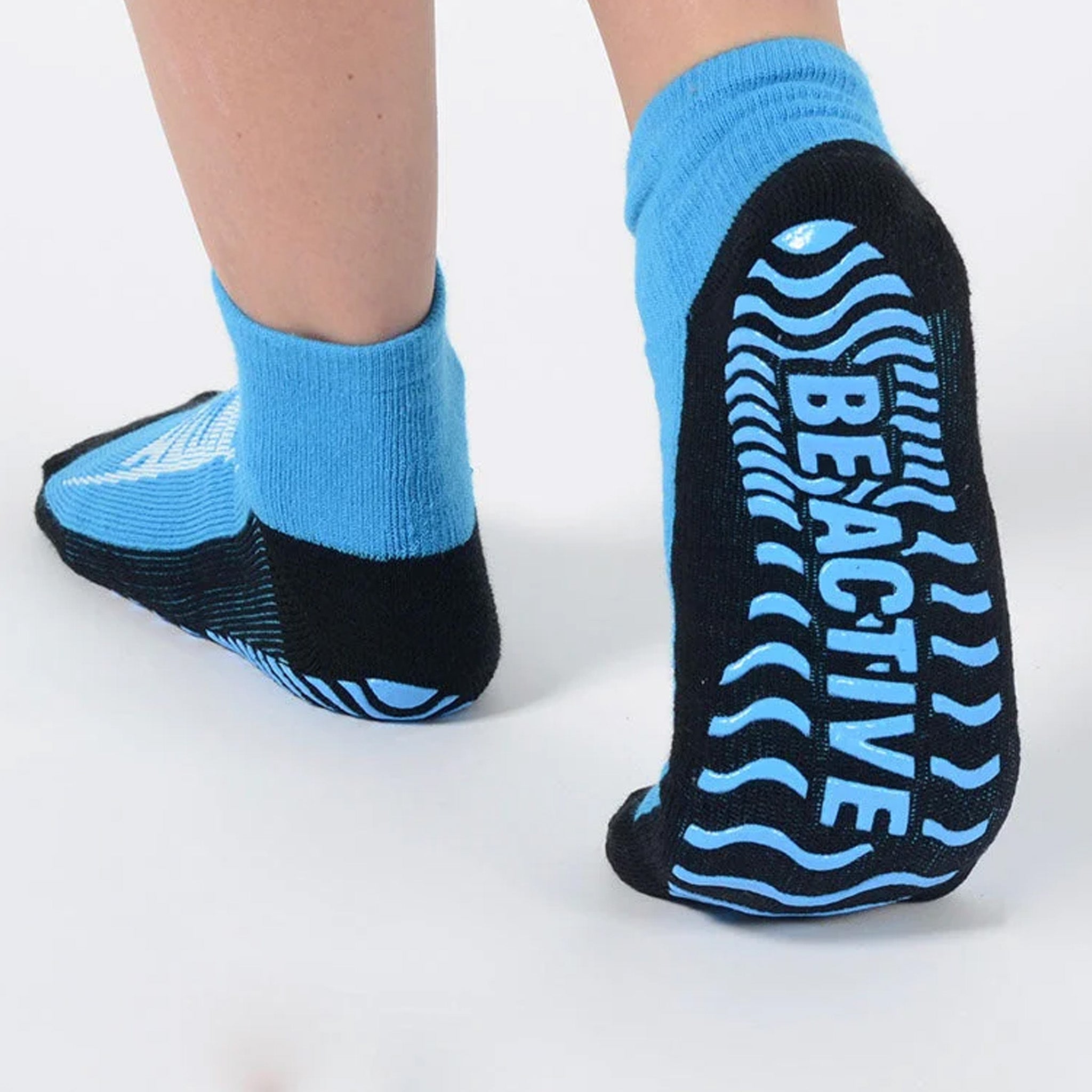 ACON Trampoline socks shown from the back.