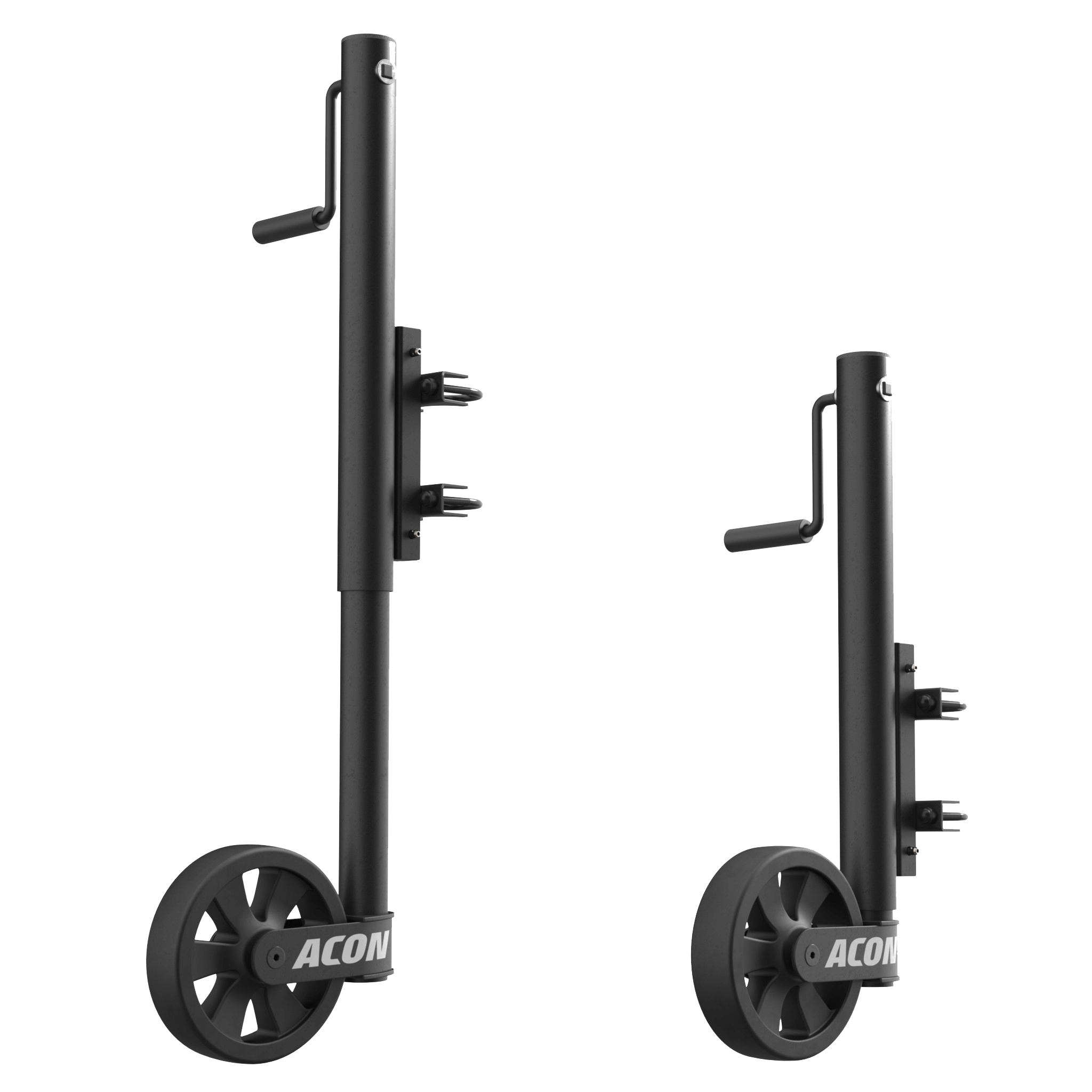 Acon trampoline wheels' height adjustment.