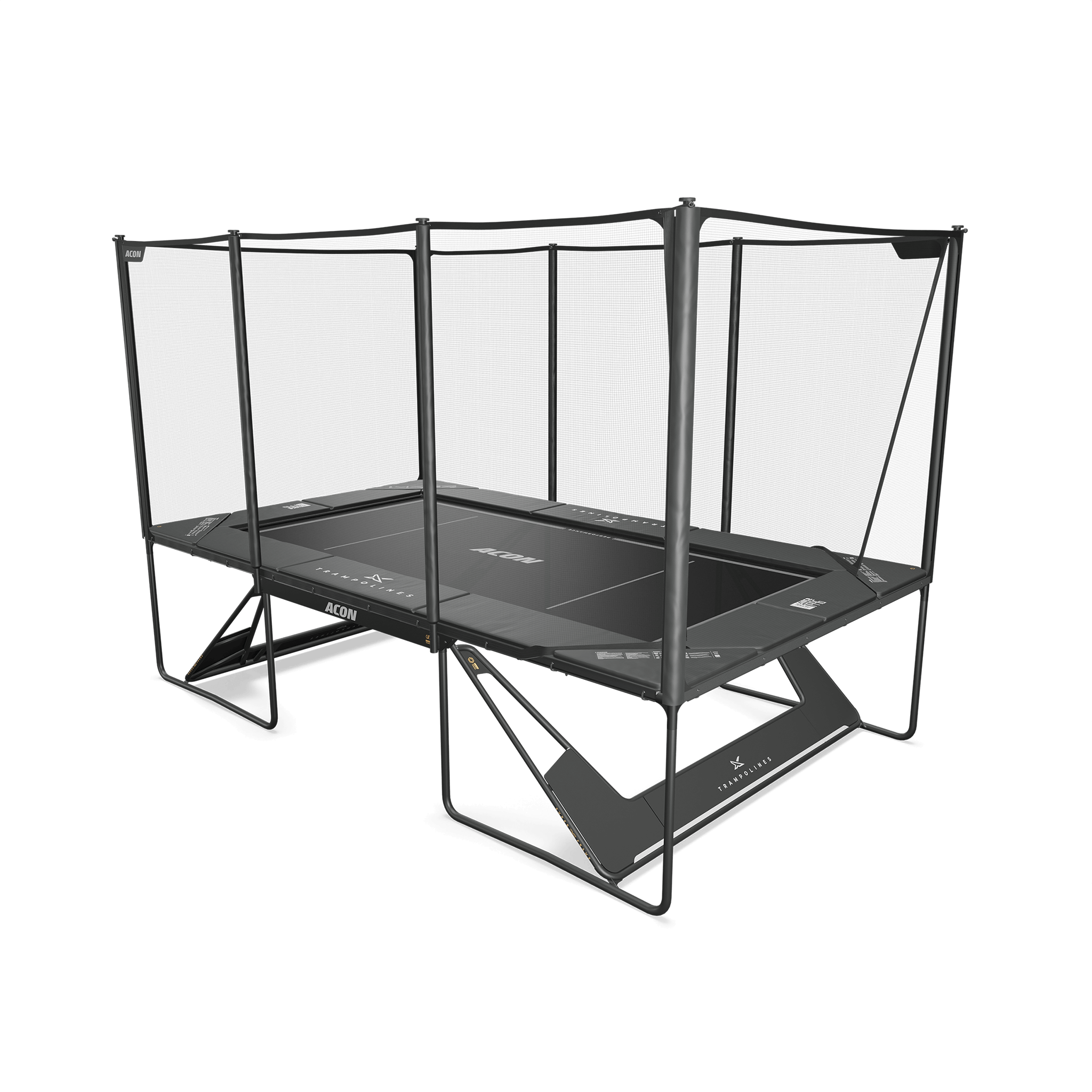 Image of the Performance Mat installed to an Acon X trampoline, Black