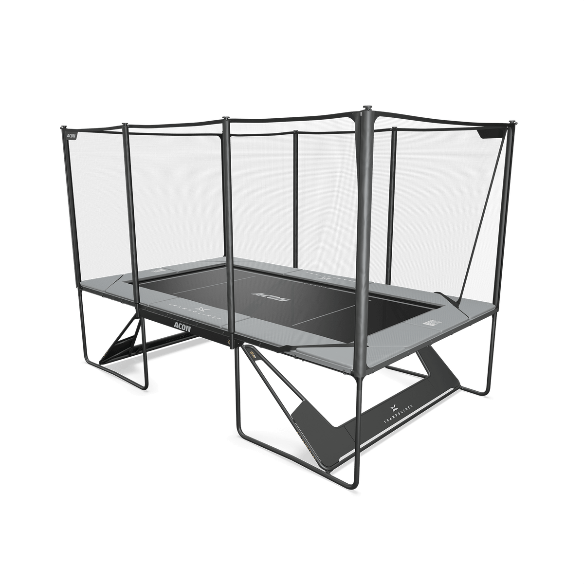 Image of the Performance Mat installed to an Acon X trampoline, Grey