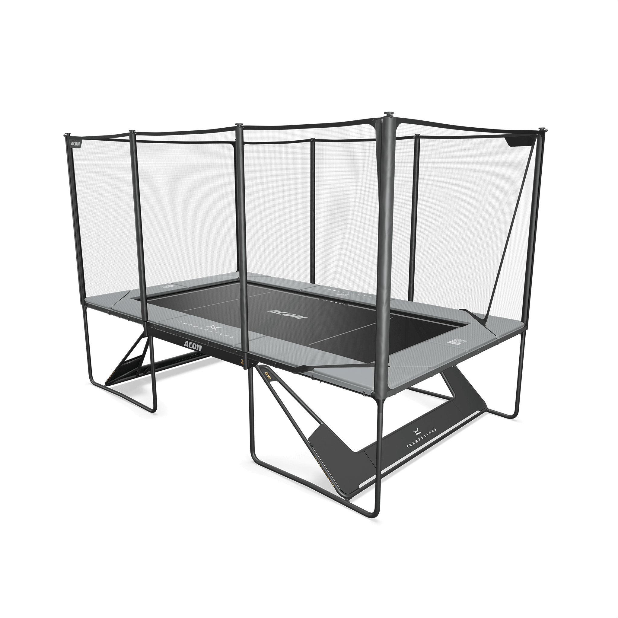 Image of the Performance Mat installed to an Acon X trampoline, Grey