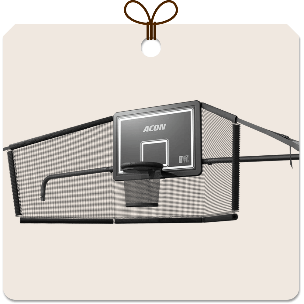 Gift package card with an image of Acon X Trampoline Basketball Hoop.