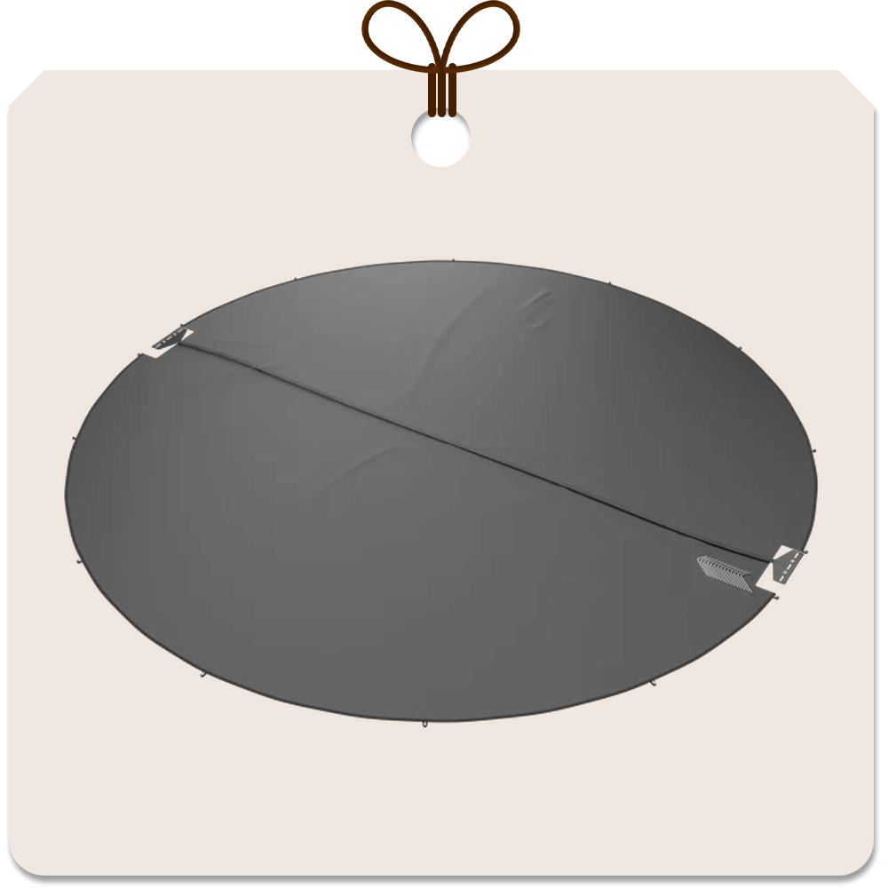 Gift package card with an image of Acon Ground Kit for Round trampoline tent.
