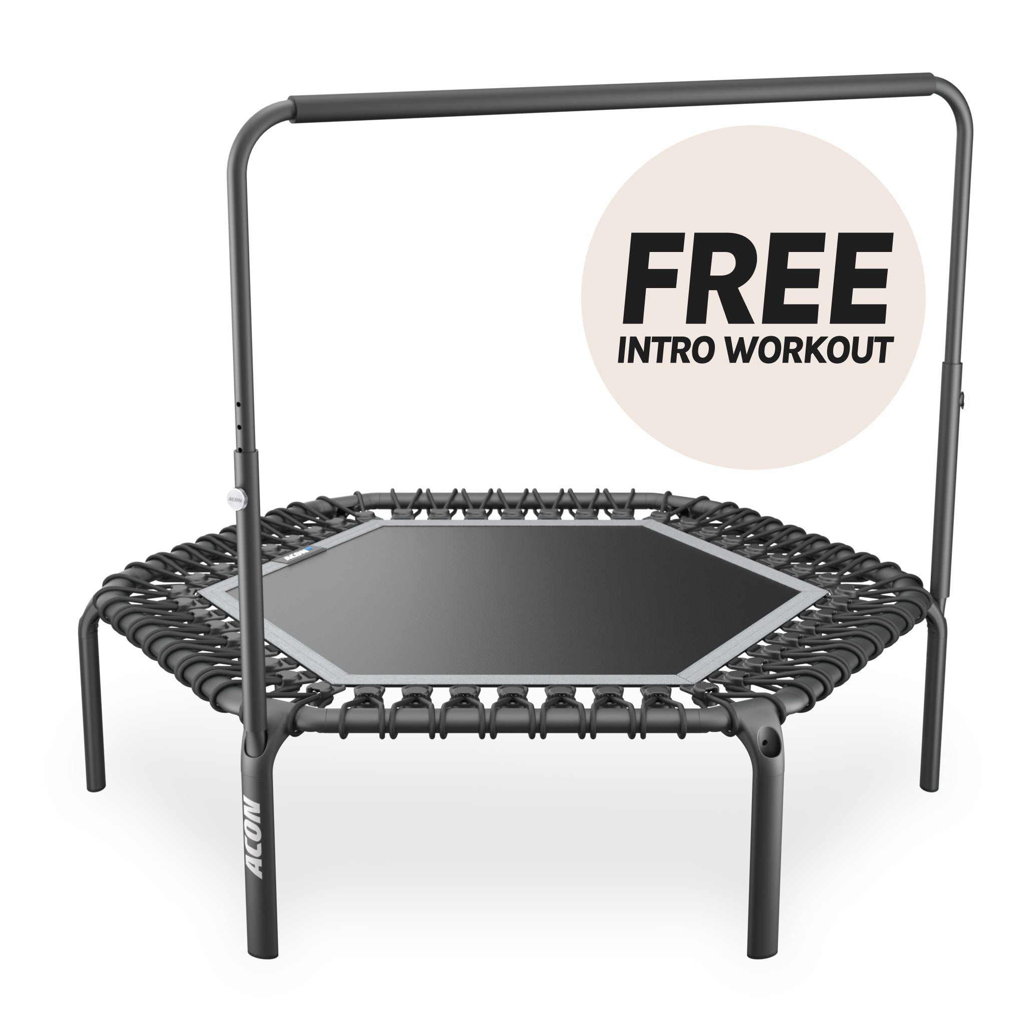 ACON Fit 1,14 m Hexagon Rebounder with Balance Handlebar, black.