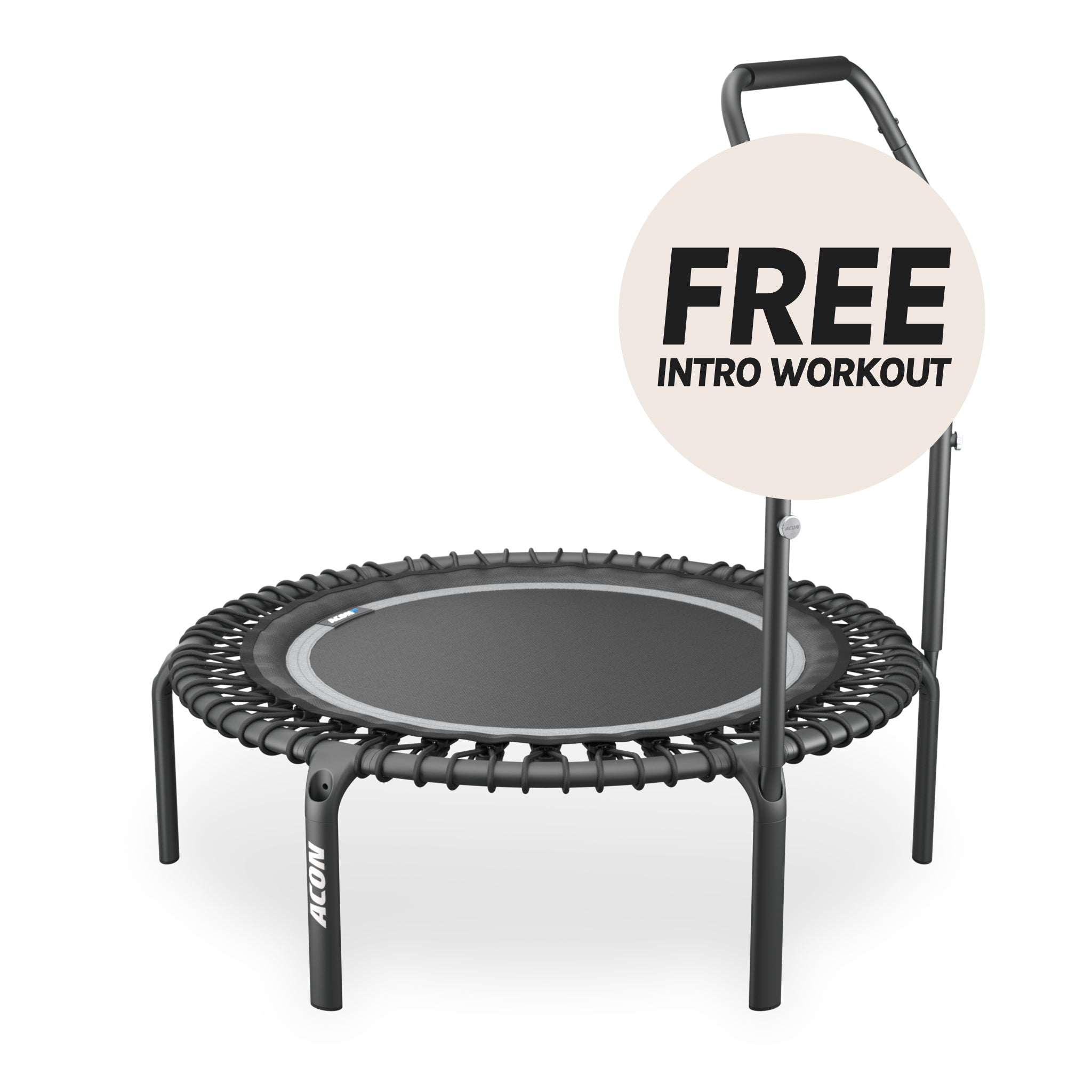 ACON Fit 1,12 m Round Rebounder with Active Handlebar, black.