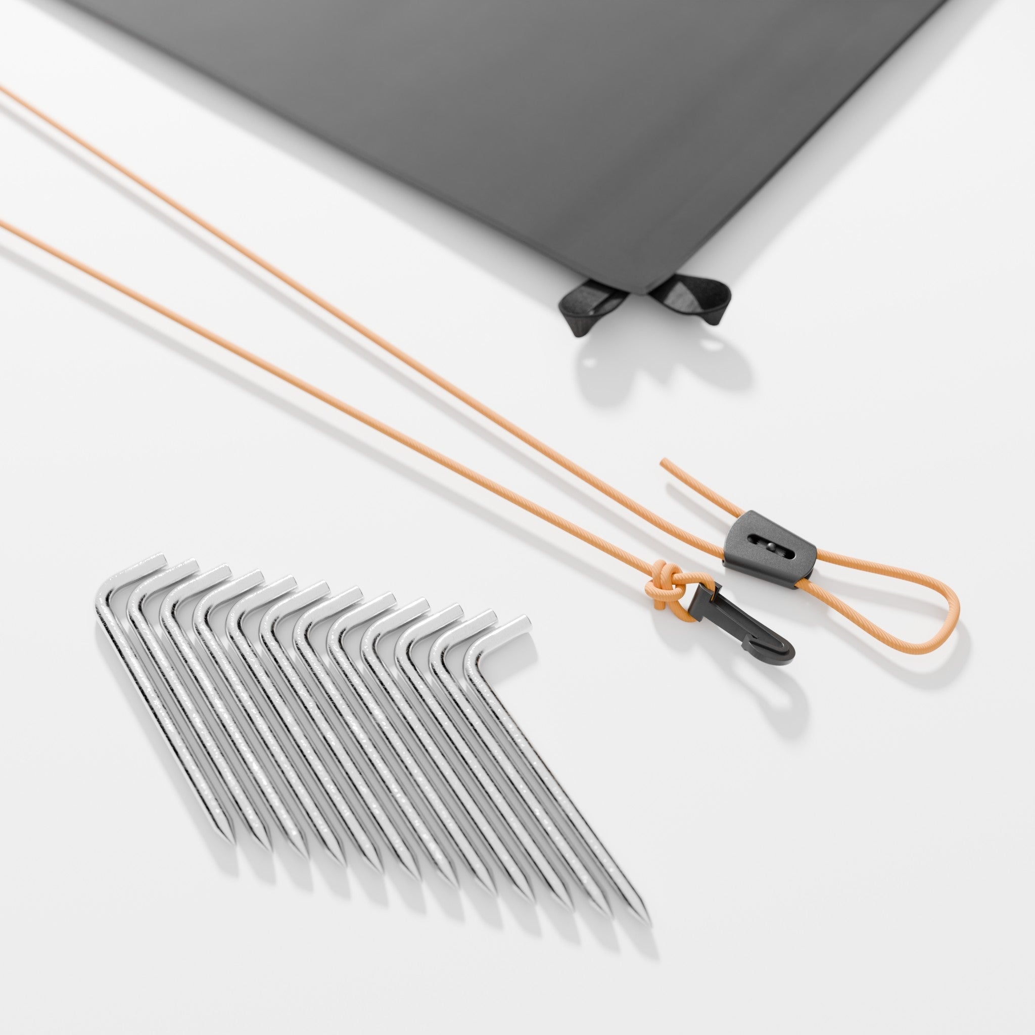 Tent pole anchor band and steel tent stakes for Acon Ground Kit for Rectangular Trampoline Tent