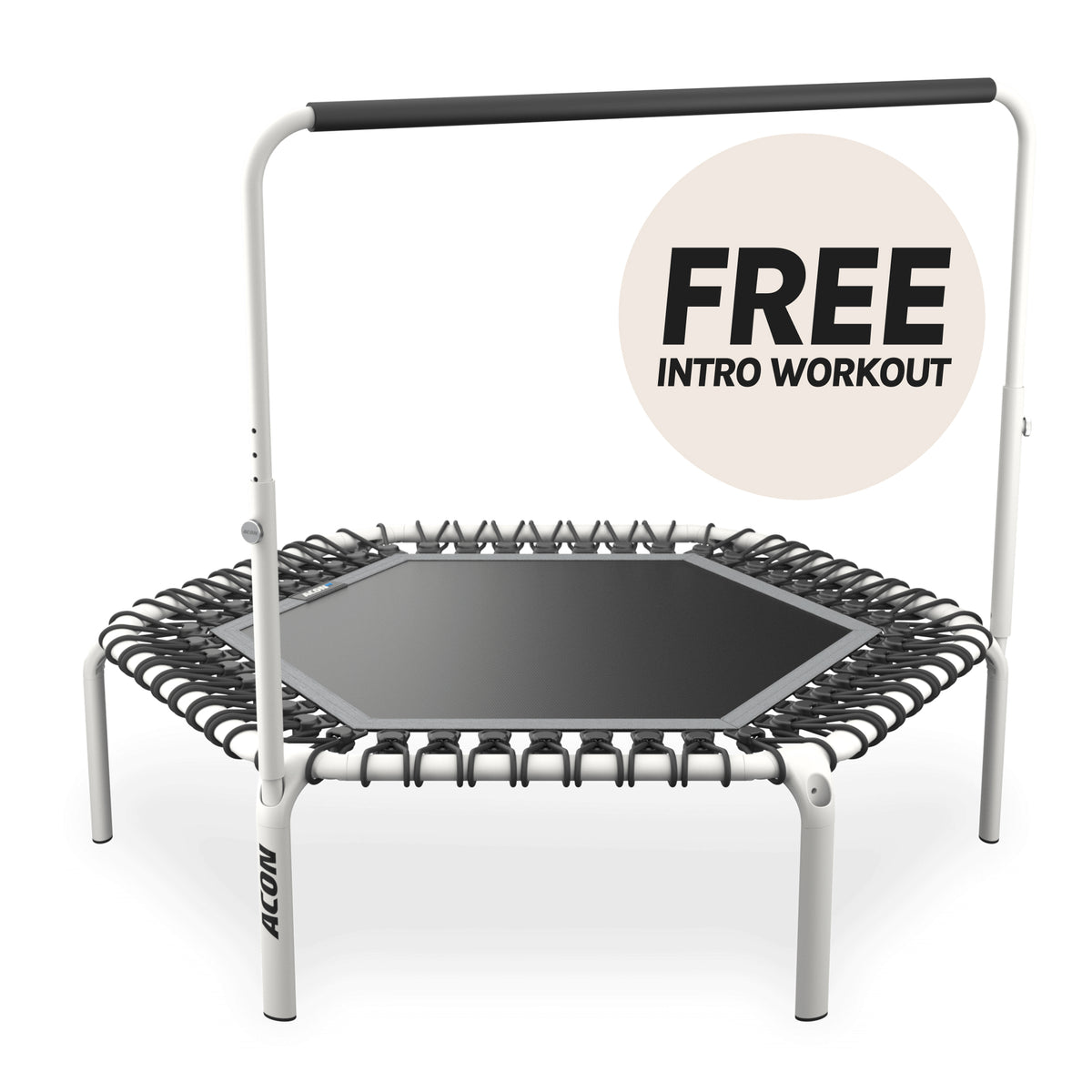 ACON Fit 1,14 m Hexagon Rebounder with Balance Handlebar, white.