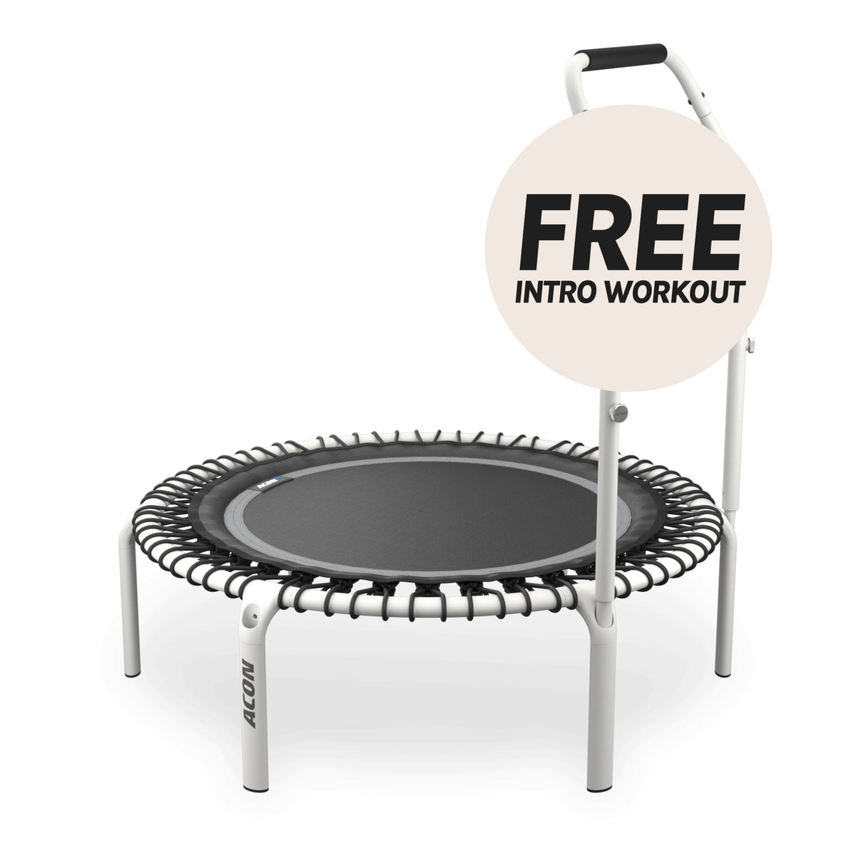 ACON Fit 1,12 m Round Rebounder with Active Handlebar, white.