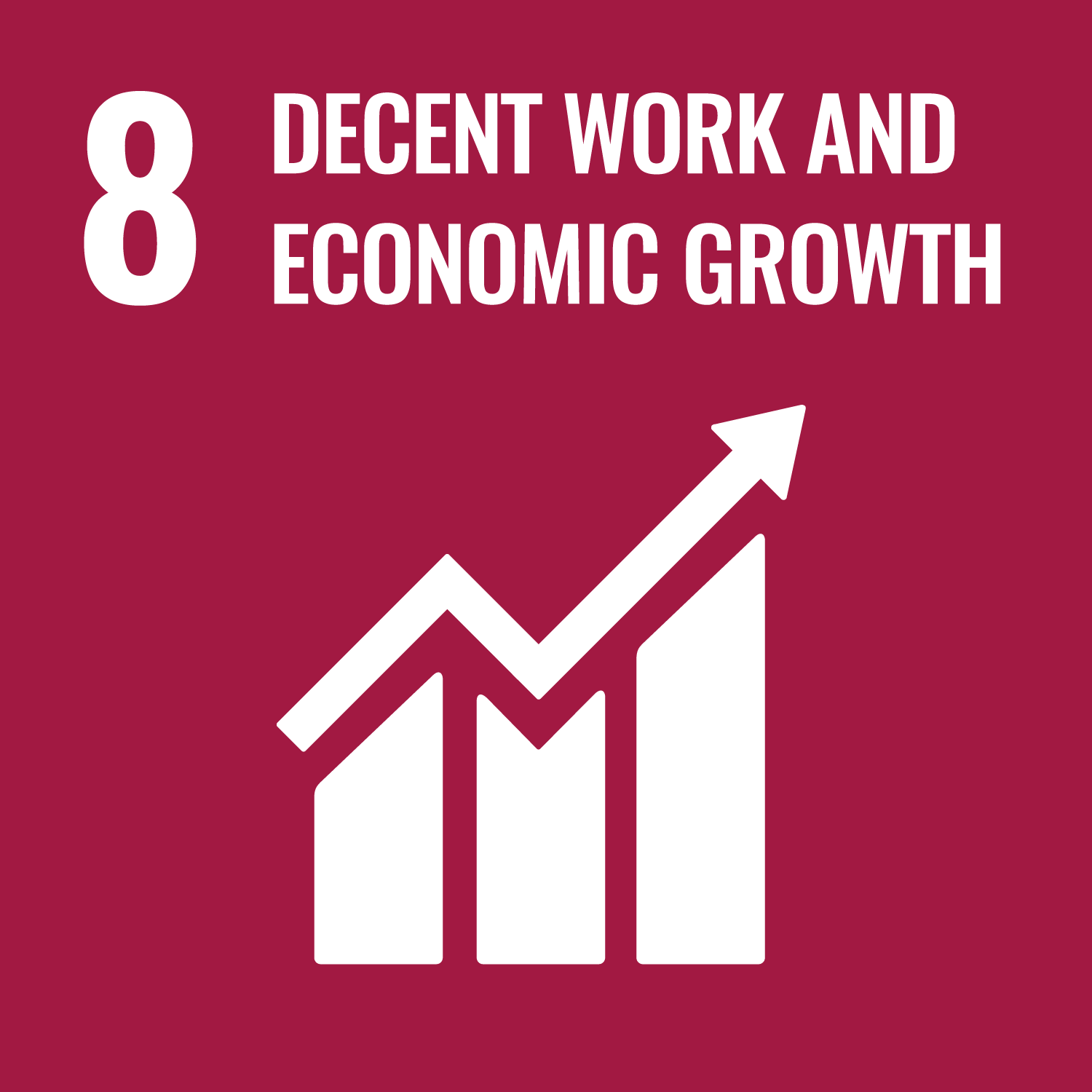 UN Sustainability Label 8 - Decent Work and Economic Growth.