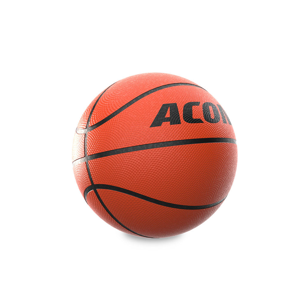 Basketball hoop comes with a basketball.