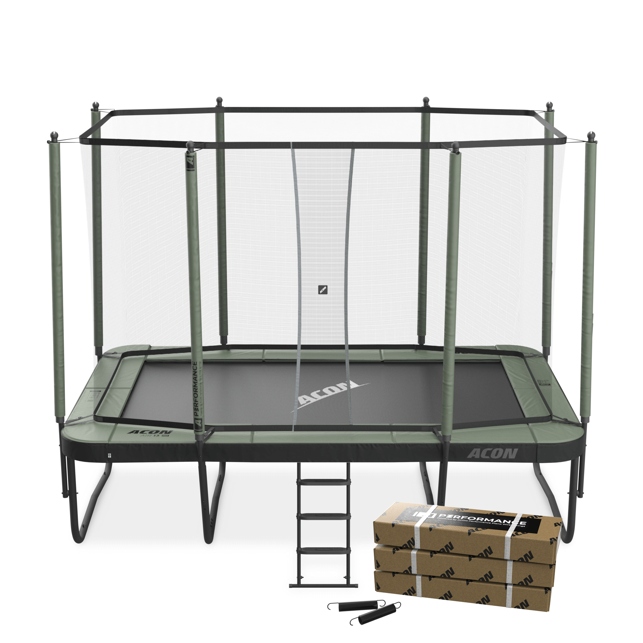 ACON Air 13 HD Performance Trampoline with Safety Net, ladder and Performance Springs.