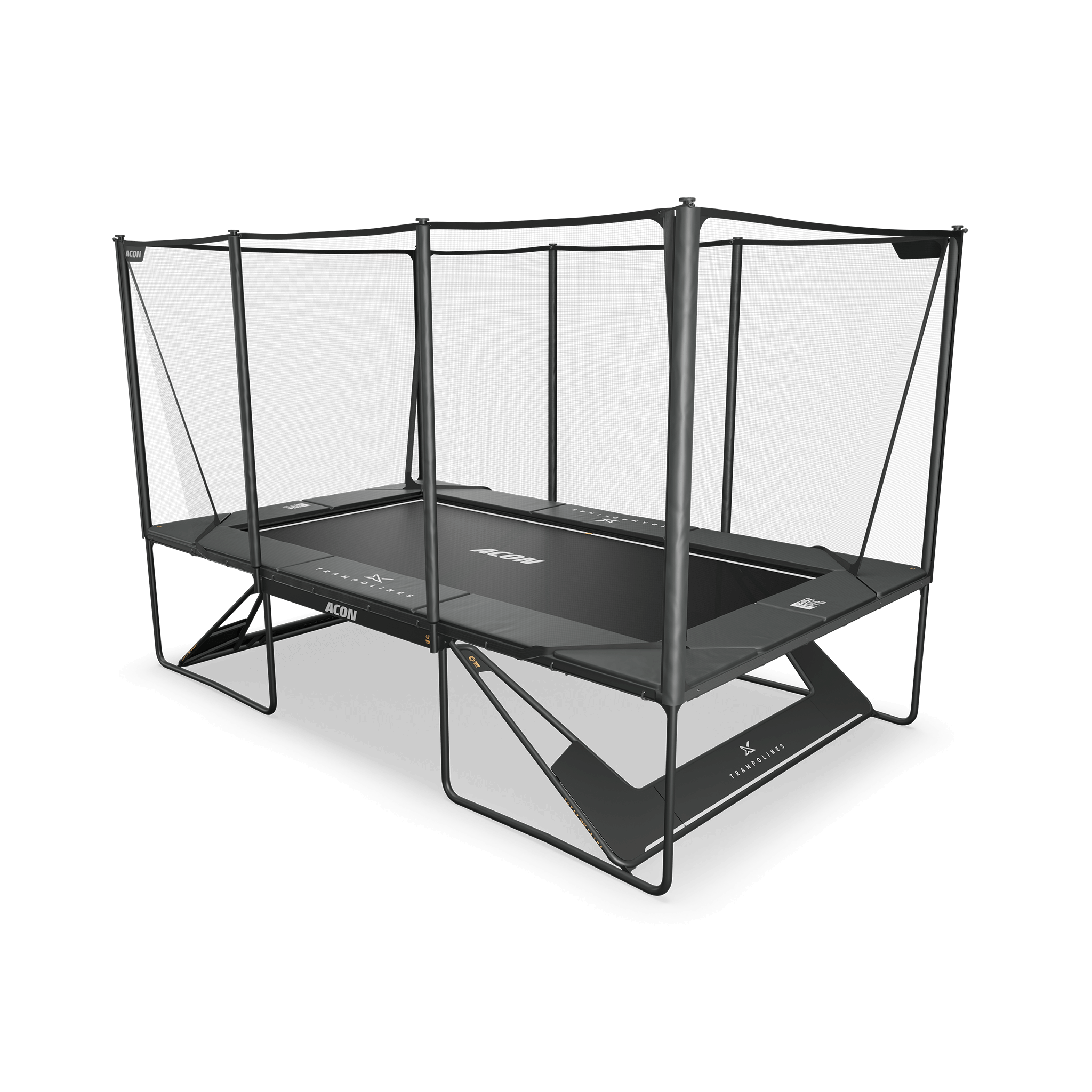 ACON X 17ft Rectangular Trampoline with Net and Ladder, Black. & 10111-X-BL