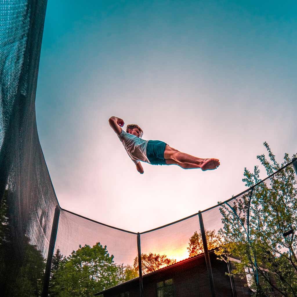 Boy bouncing on ACON Air 16 Trampoline