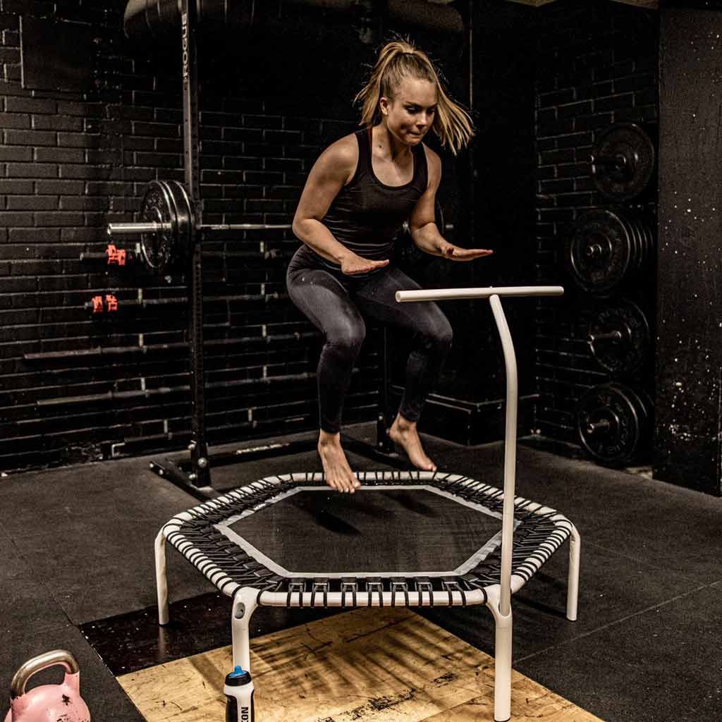 Acon fit trampoline hexagon with handlebar